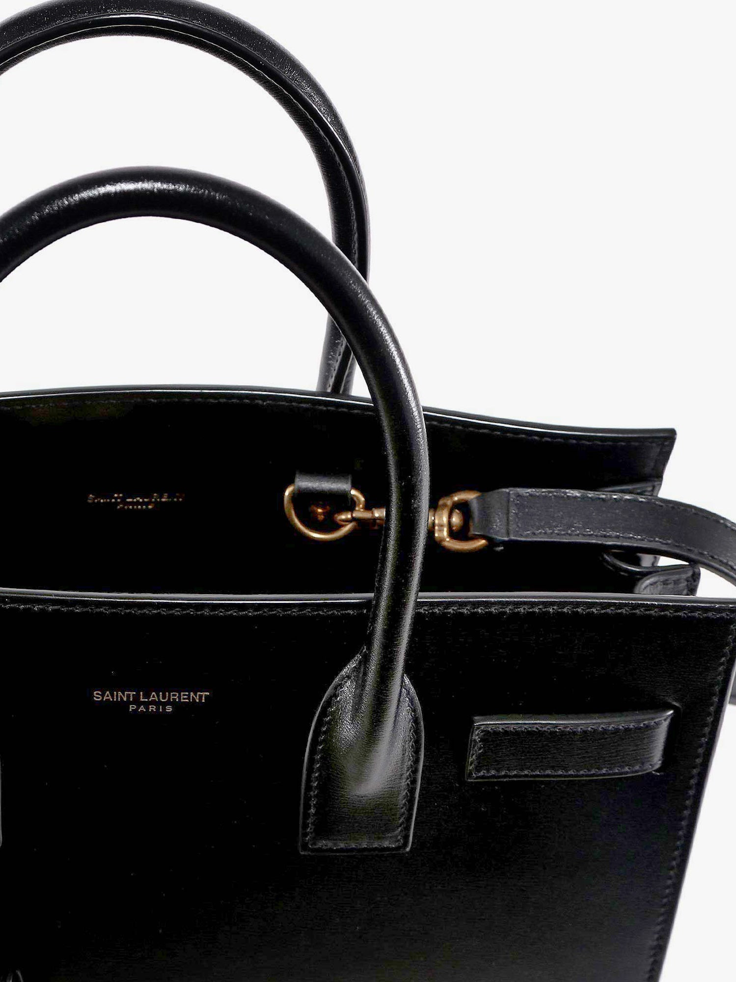 Saint Laurent Women Baby Sac De Jour Leather Handbag With Padlock - 5