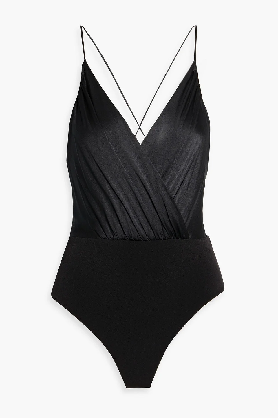 Callie wrap-effect silk-blend bodysuit - 1