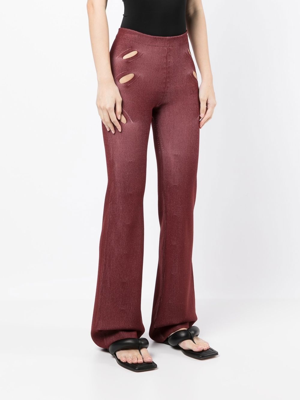 Lock slit-detail trousers - 4