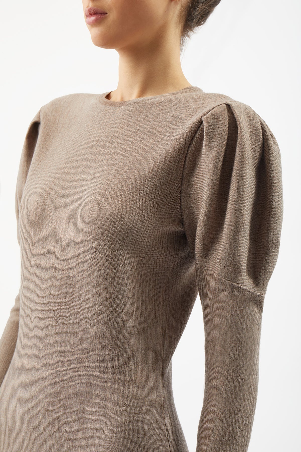 Hannah Dress in Oatmeal Wool Cashmere - 6
