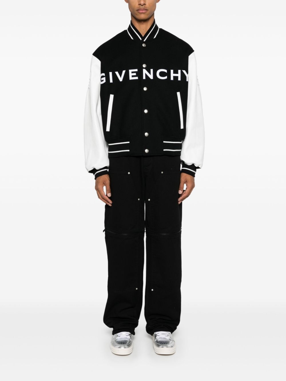 contrasting-sleeves bomber jacket - 2