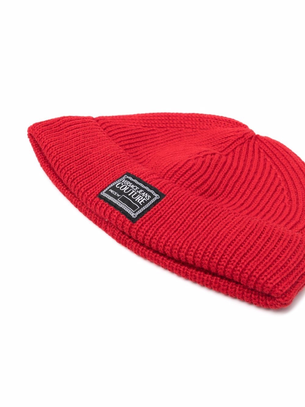 logo-patch knitted beanie - 2