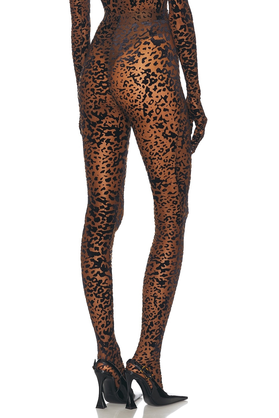 Leopard Burnout Mesh Stocking - 4
