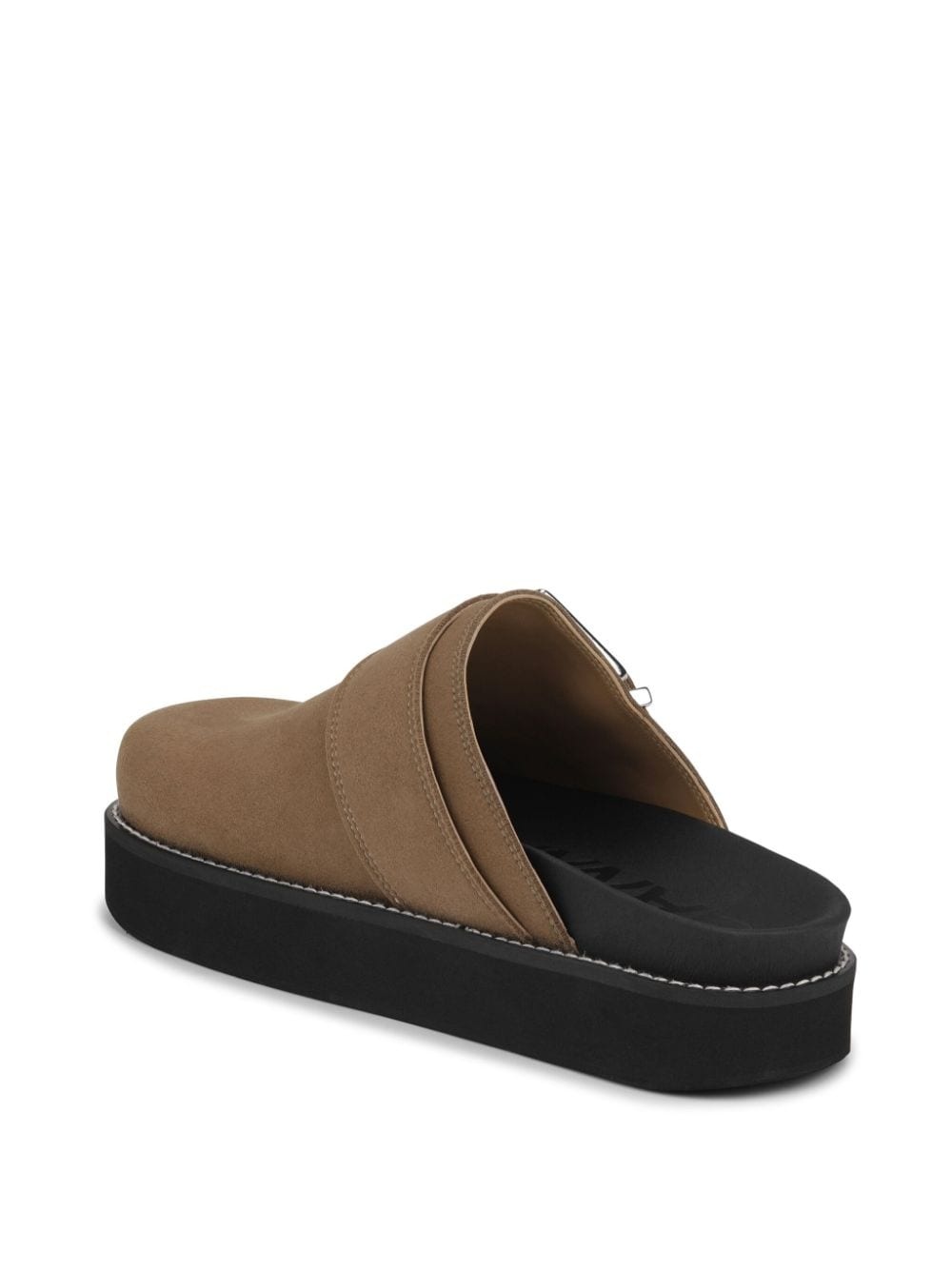 buckle-strap suede mules - 3