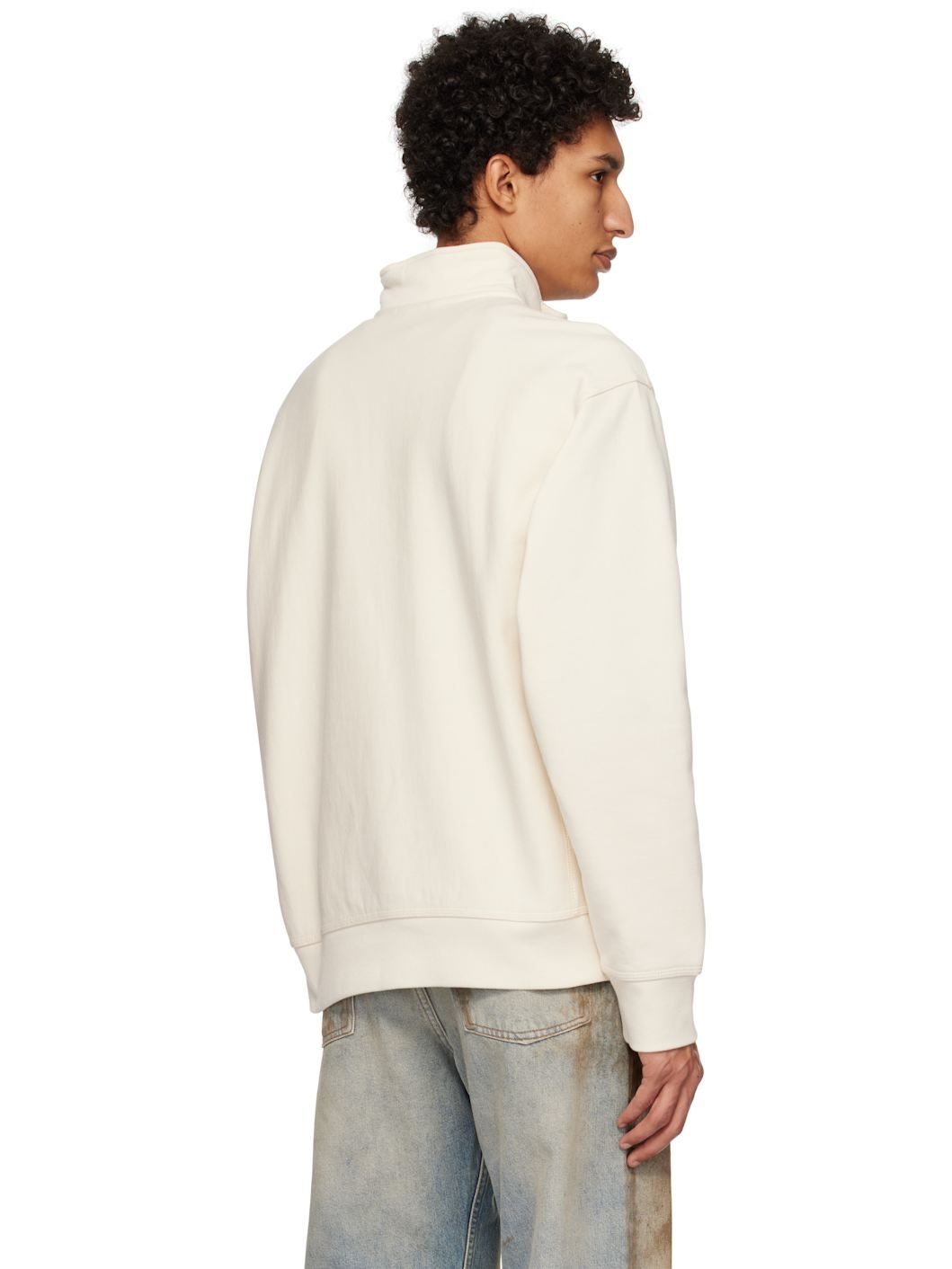 Off-White Half Zip American Script Sweatshirt - 3