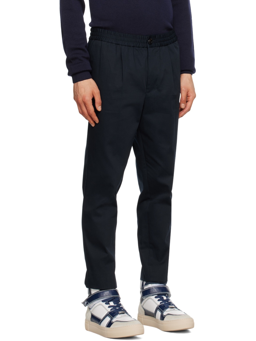 Navy Elasticized Trousers - 2