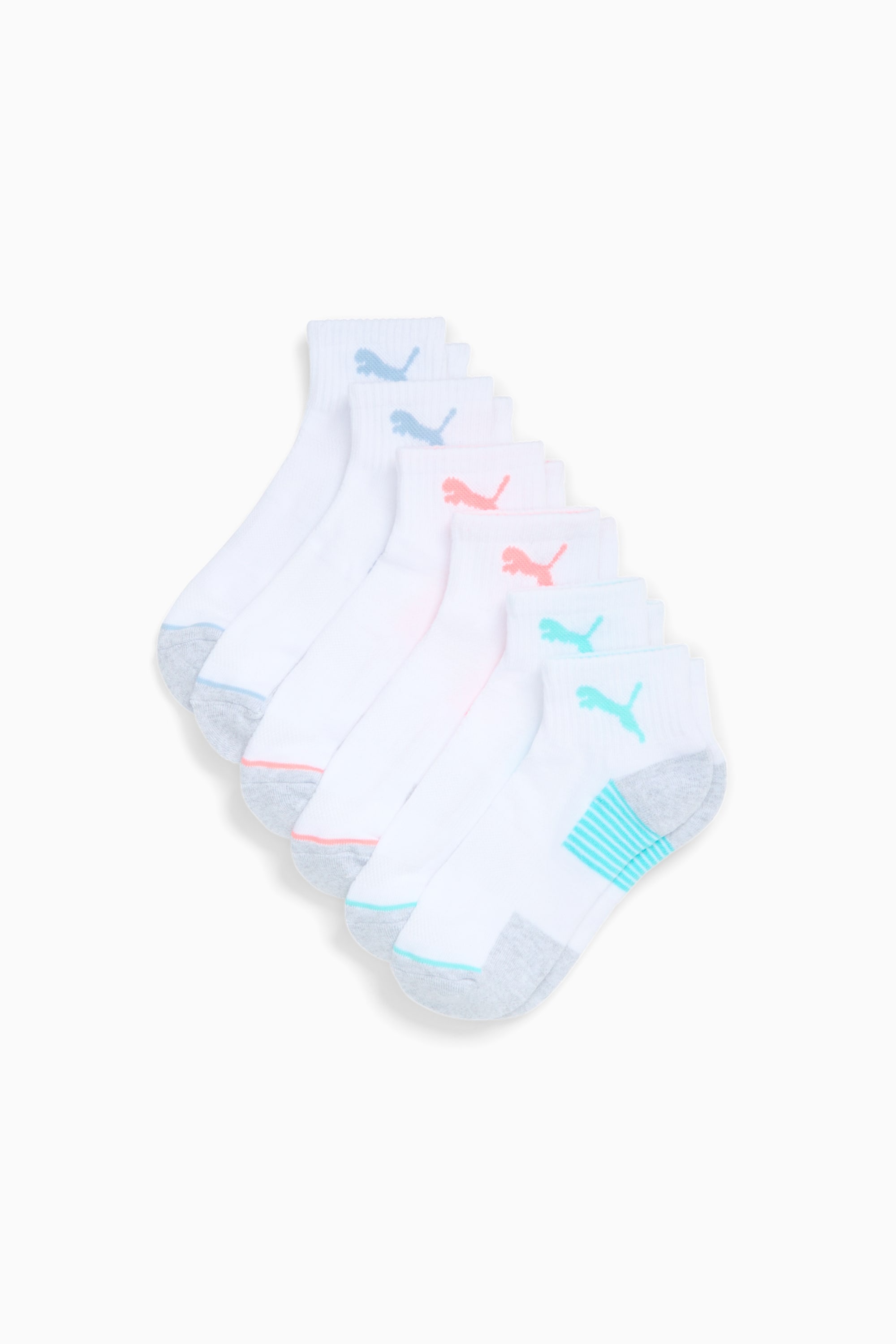 Women's Half-Terry Quarter Length Crew Socks (6 Pairs) - 1