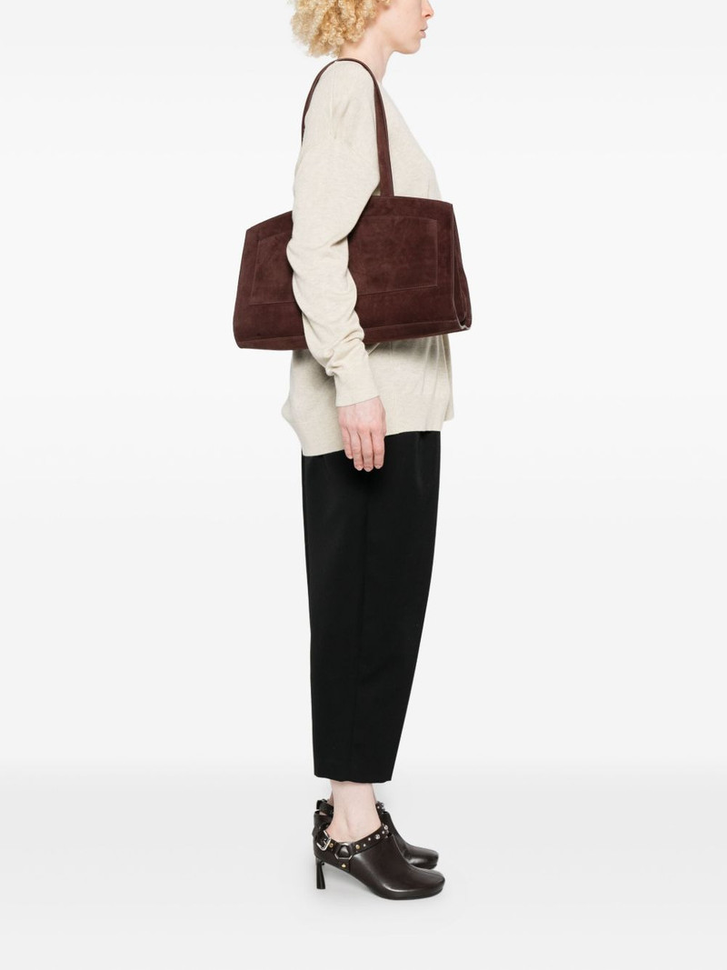 BENEDETTA BRUZZICHES curved-top suede shoulder bag outlook