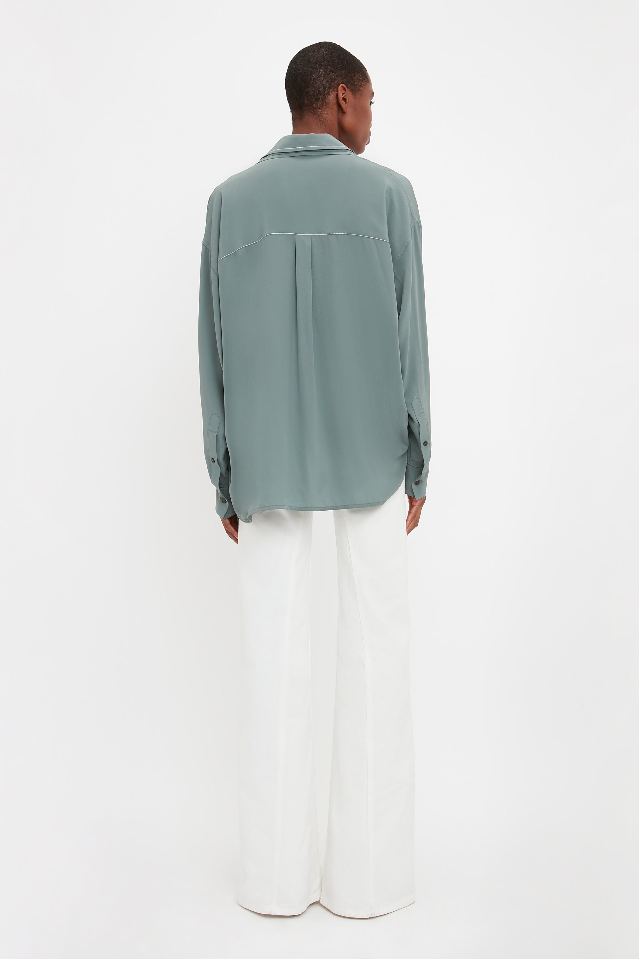 Double Layer Blouse In Stone - 9