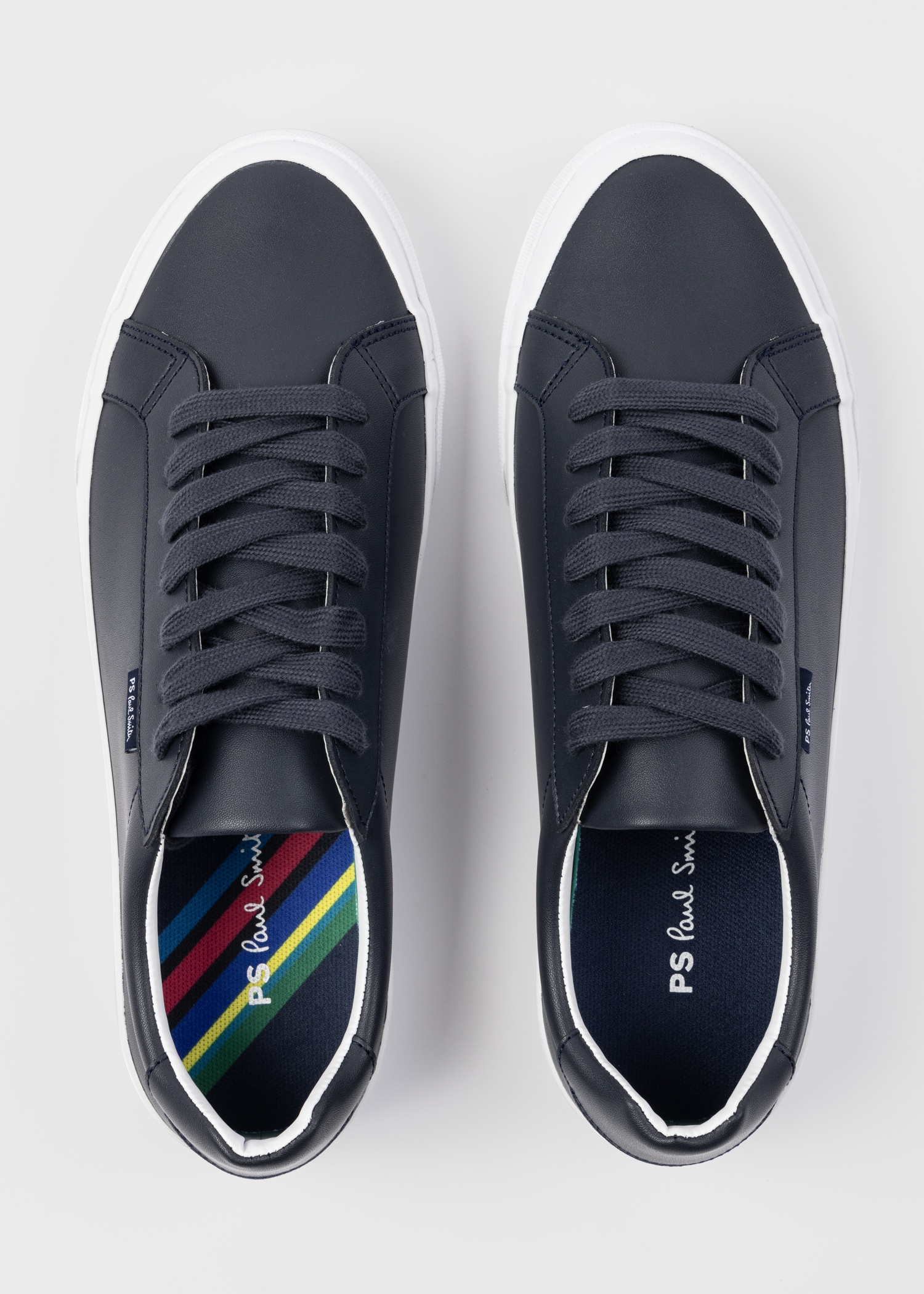 Dark Navy Leather 'Amos' Trainers - 3