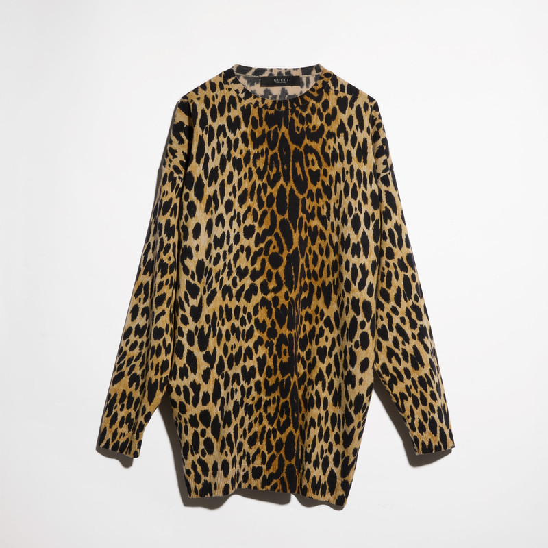 Printed knit cashmere dress - 1