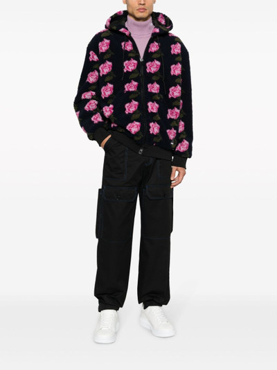 MSGM contrasting-stitch logo-patch trousers outlook