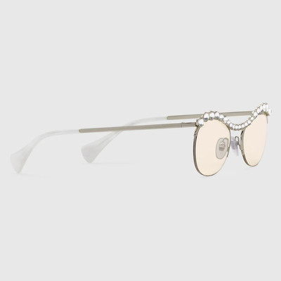 GUCCI Round-frame sunglasses with crystals outlook