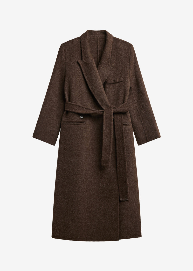 Arlene Wool Belted Coat - Brown 1