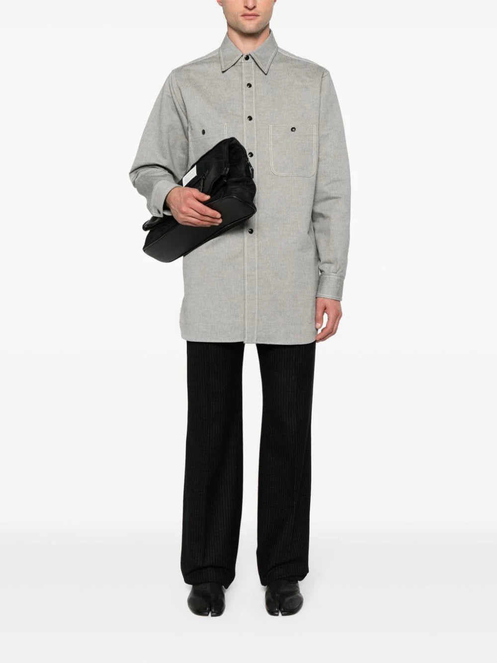 POINTED-COLLAR COTTON SHIRT - 2