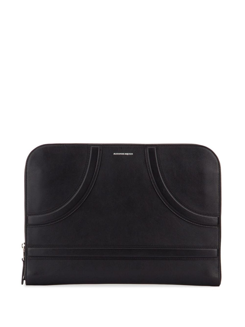 logo-stamp leather clutch 1