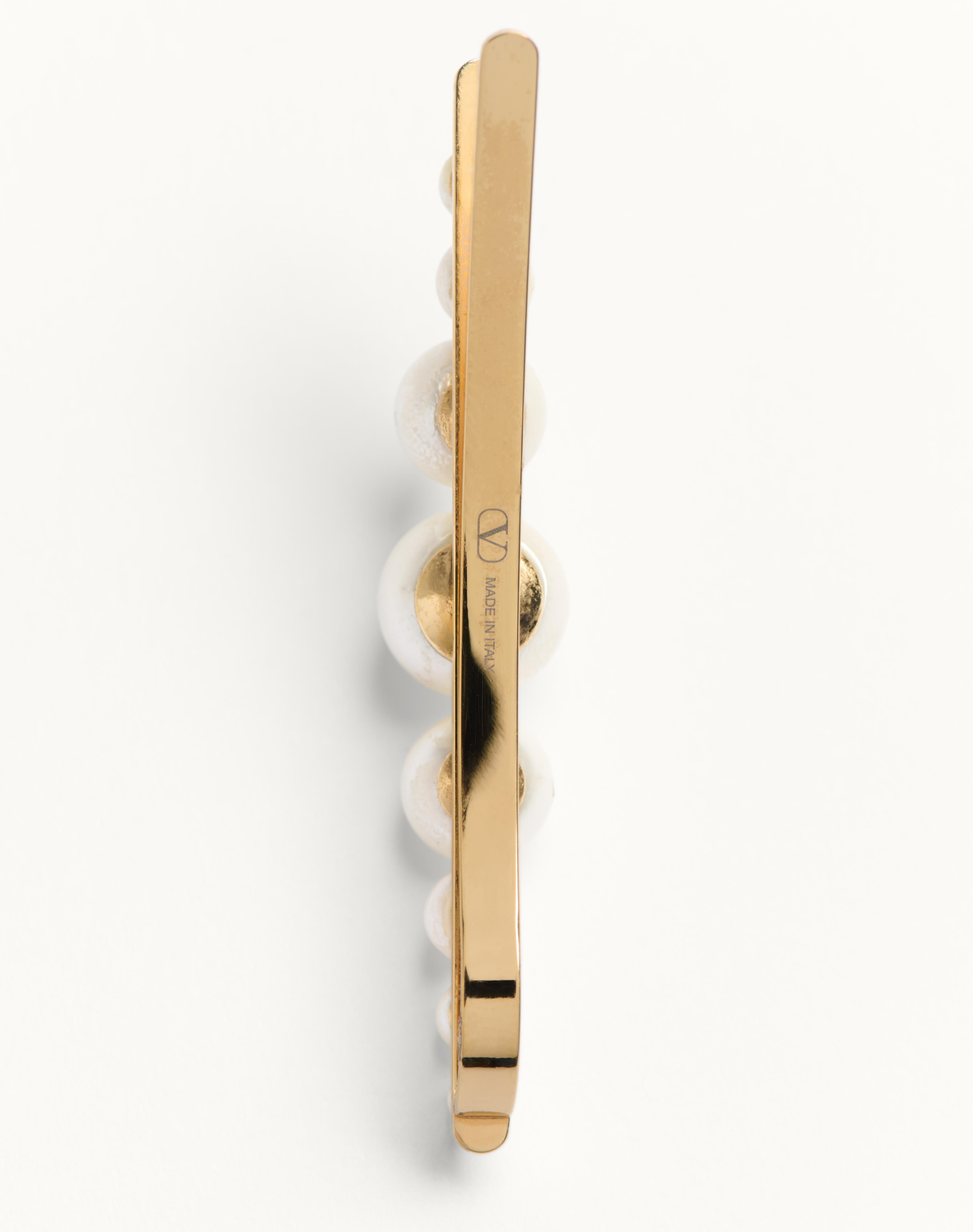 VLOGO SIGNATURE METAL AND PEARL TIE CLIP - 4