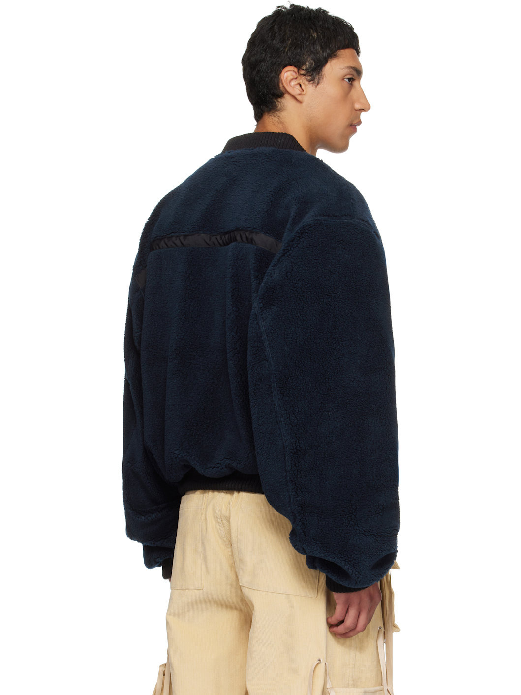 Navy Sherpa Fleece Bomber jacket - 3