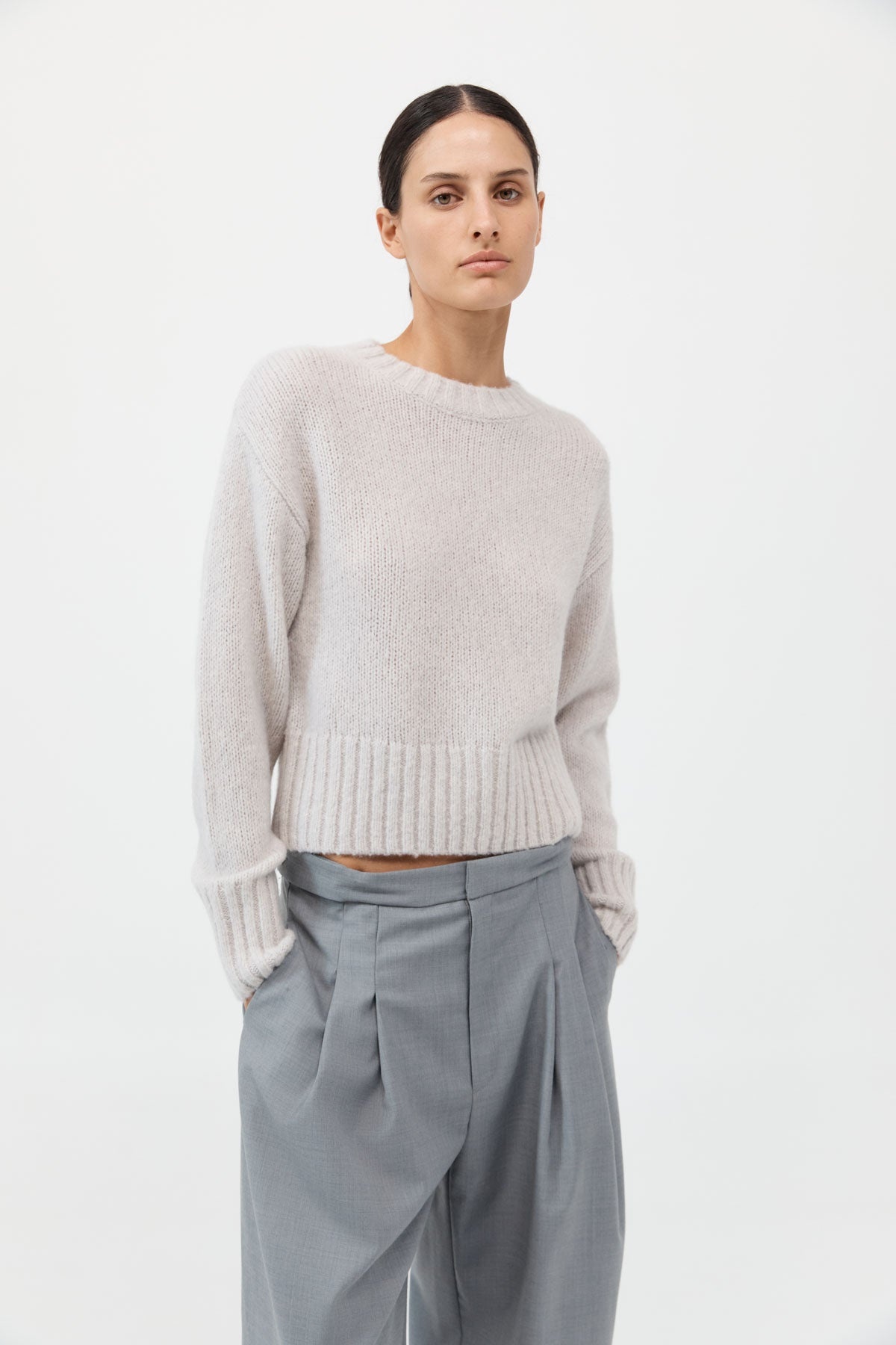 Wool Cashmere Blend Sweater - Mist - 2