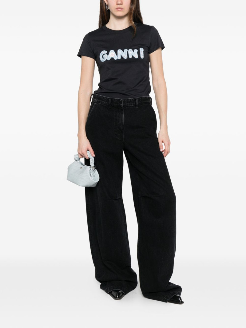GANNI logo-embroidery T-shirt outlook