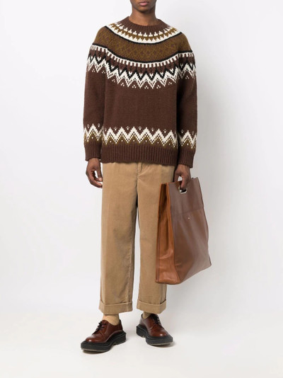 Junya Watanabe MAN Suéter fair isle de tricô intarsia outlook