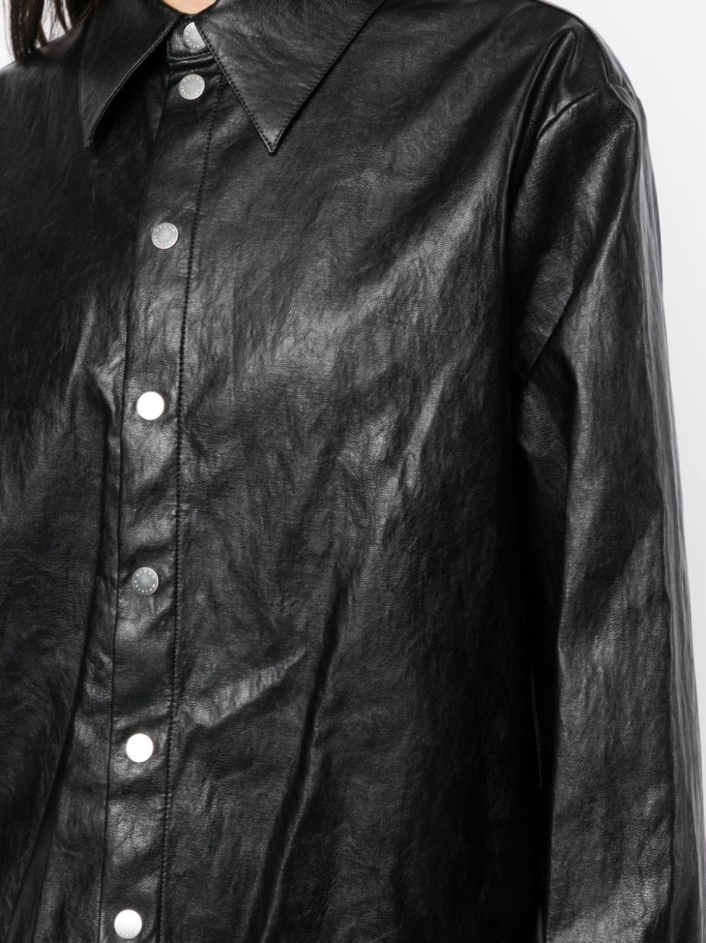 shimmer-finish long-sleeve shirt - 5
