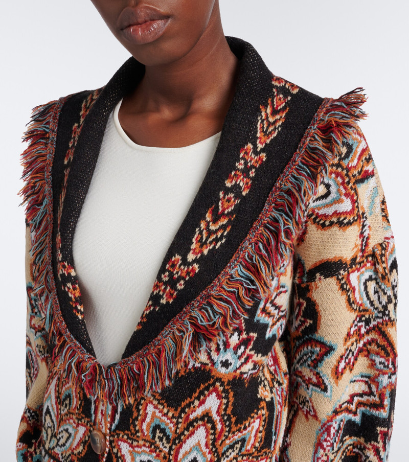 Tapestry Dream fringed jacquard cardigan 3