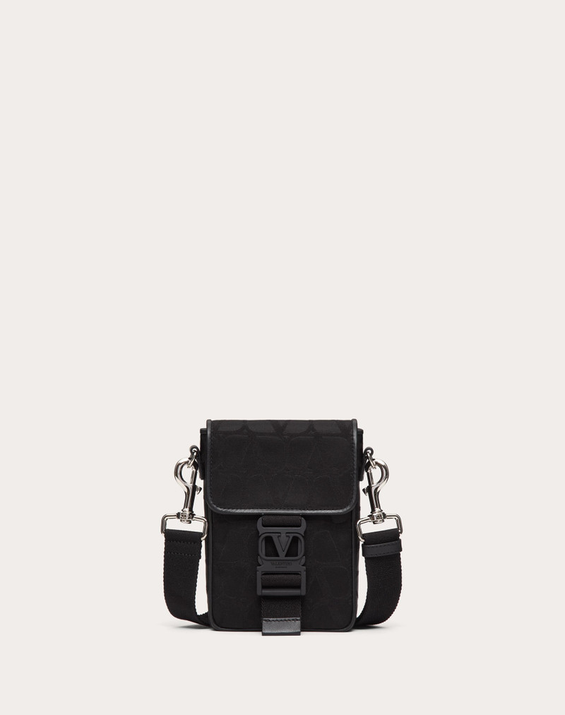 TOILE ICONOGRAPHE SHOULDER BAG IN TECHNICAL FABRIC WITH LEATHER DETAILS 1