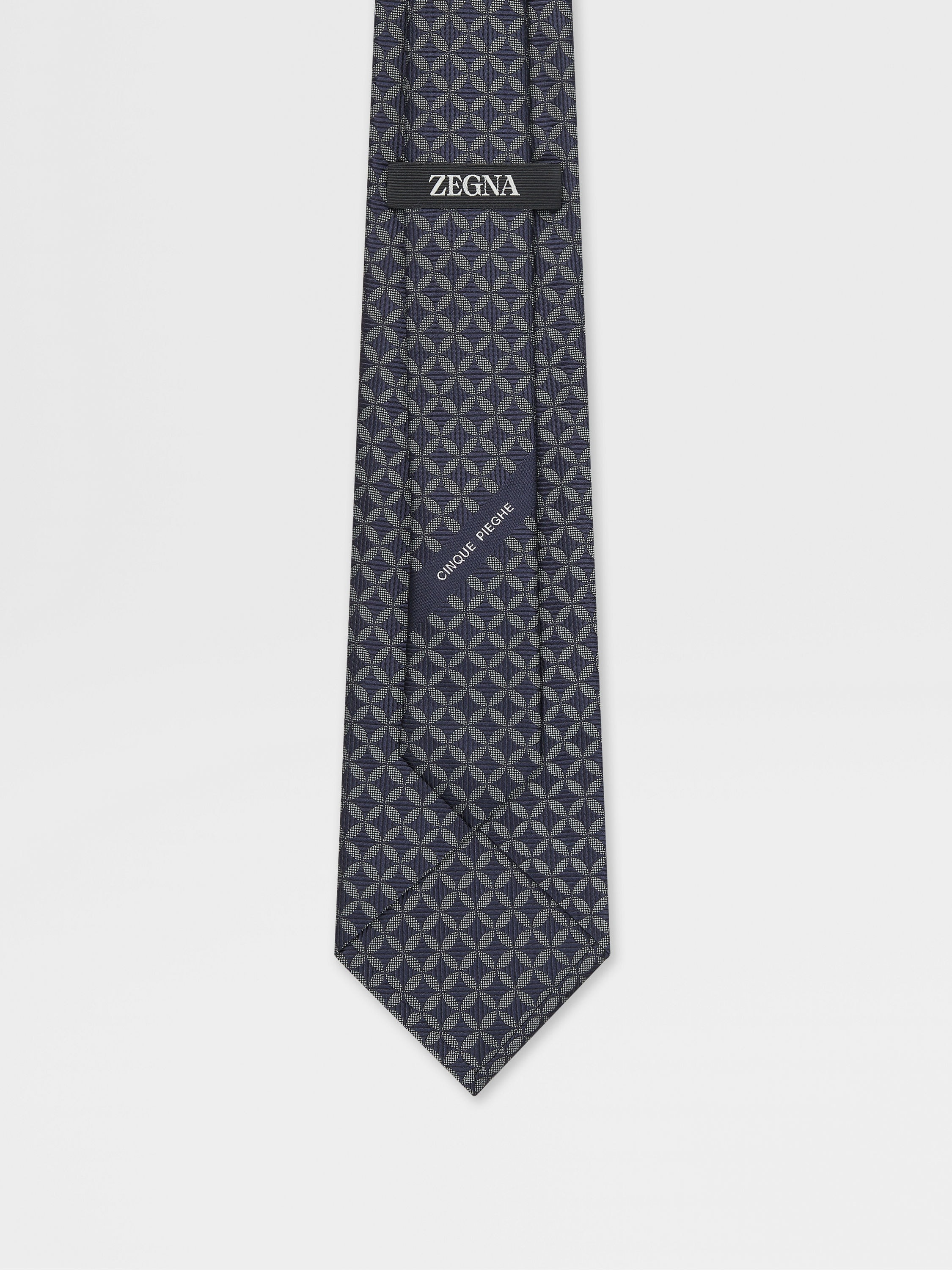 LIGHT GREY CINQUE PIEGHE SILK TIE - 3