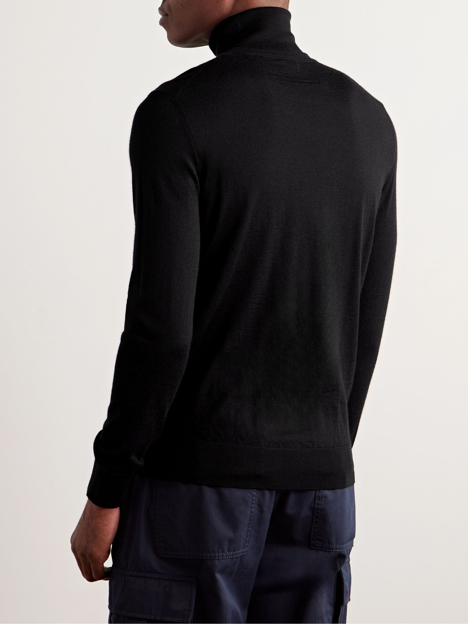 Cashmere and Silk-Blend Rollneck Sweater Black - 4