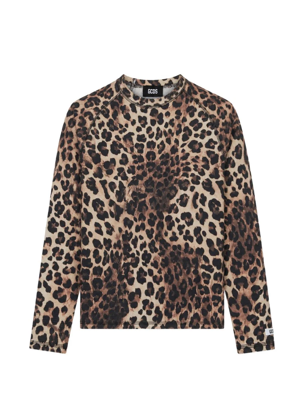 leopard-print waffle-knit T-shirt - 1