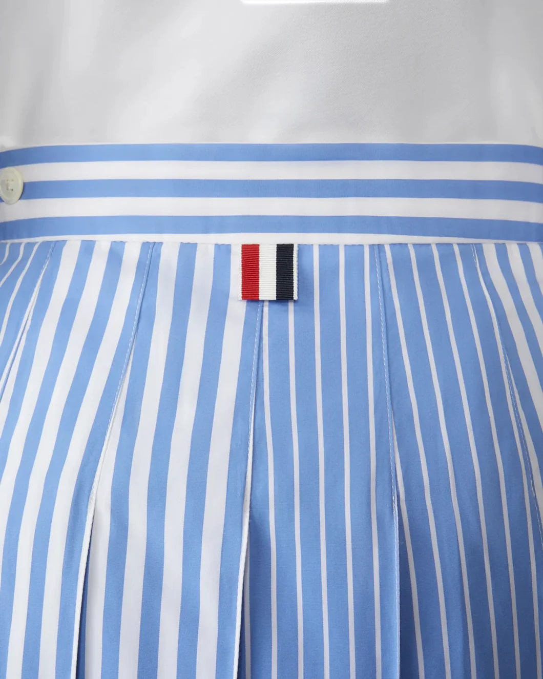 AWNING STRIPED POPLIN FUNMIX PLEATED SKIRT - 6