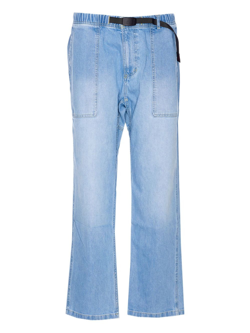 elastic-waist patch-pocket jeans - 1