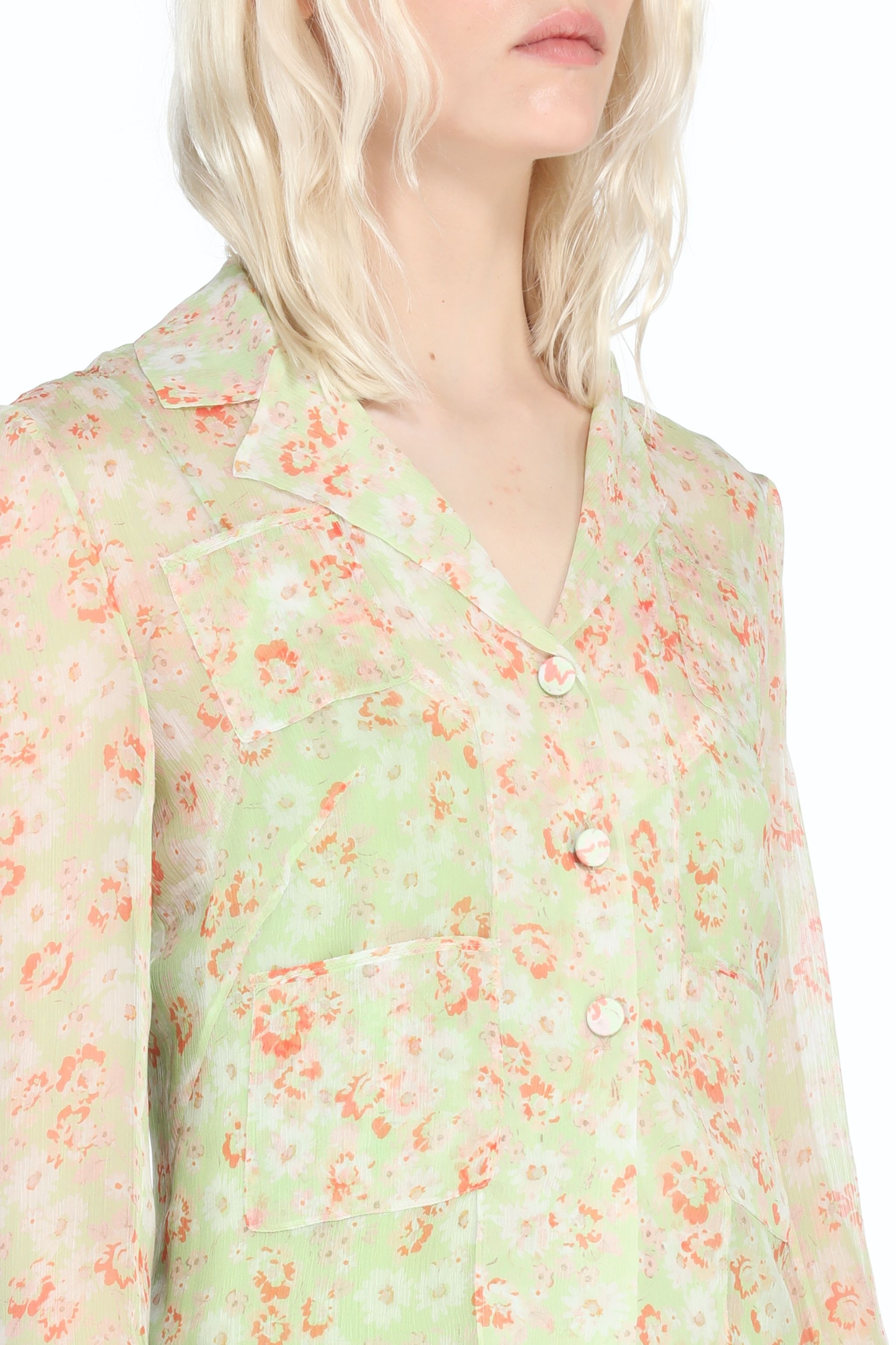 FLORAL-PRINT SILK SHIRT - 5