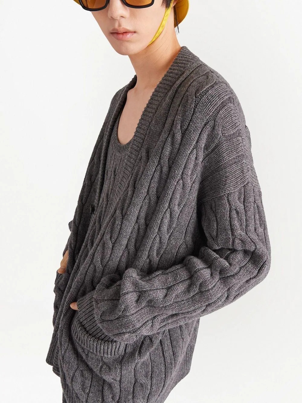 cable-knit cashmere cardigan - 4