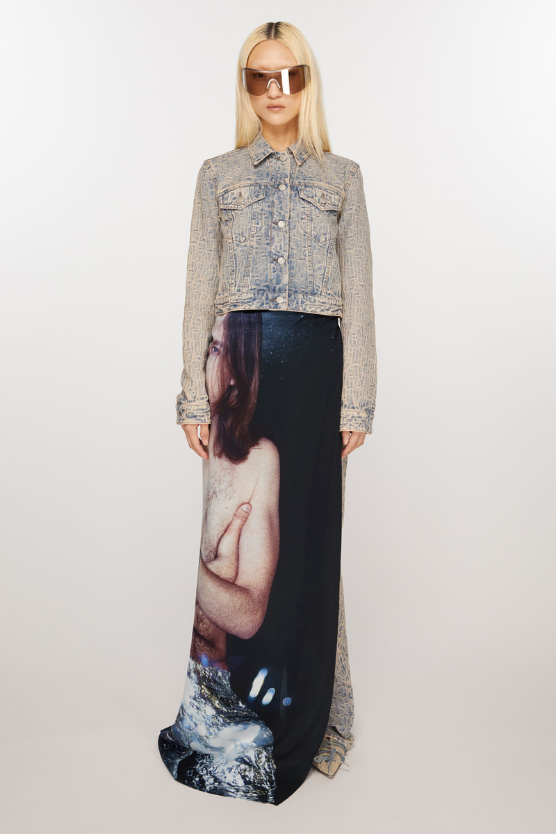 Acne Studios Printed silk scarf - Silver outlook