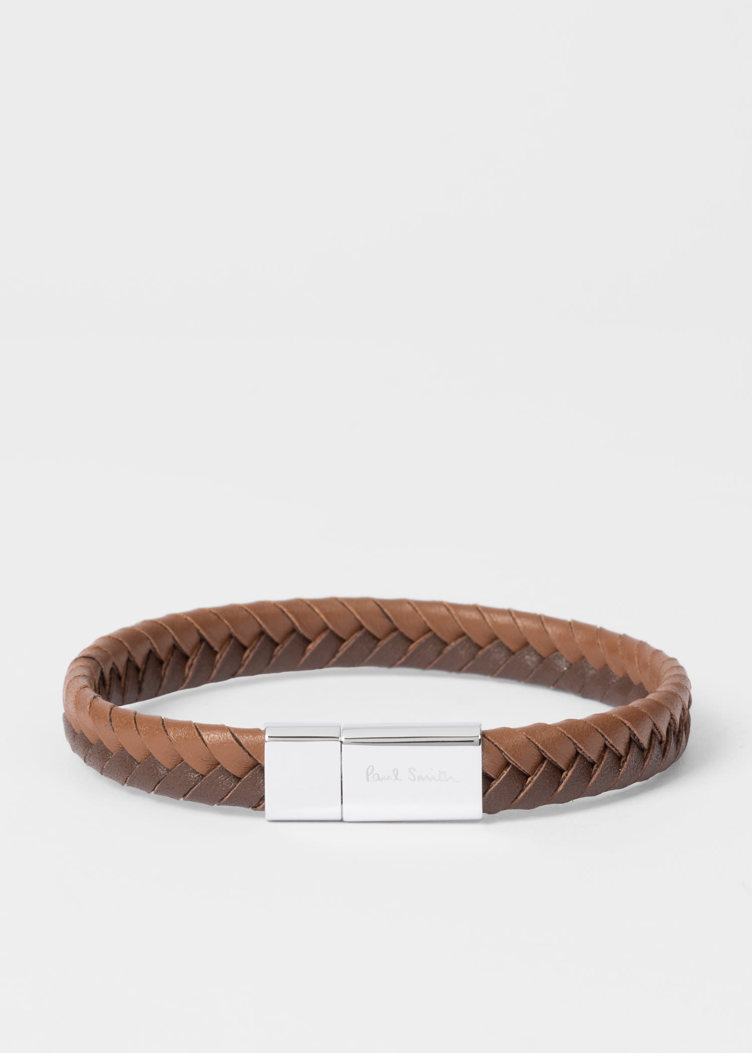 Two-Tone Braided Leather Bracelet - 2