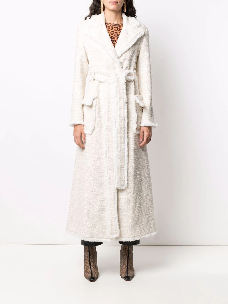 belted-waist bouclé coat 3