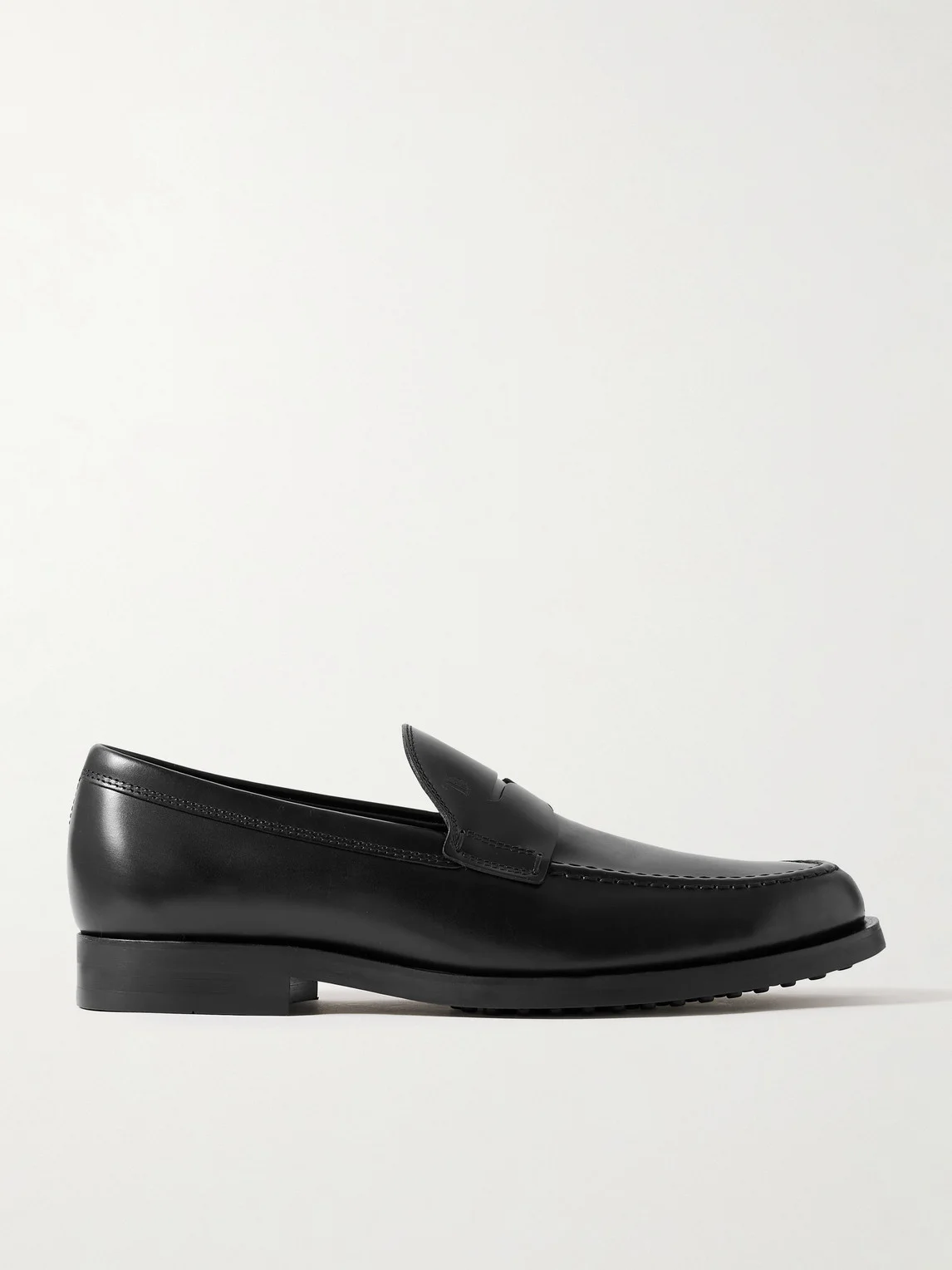 Glossed-Leather Penny Loafers - 1