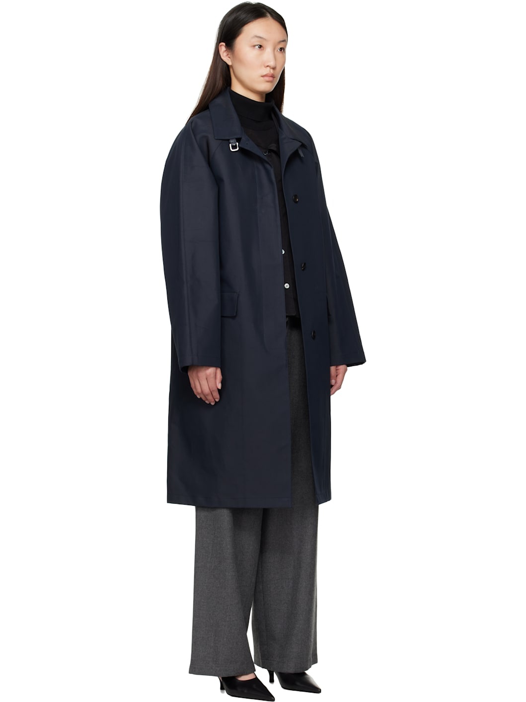 Navy Mac Trench Coat - 2