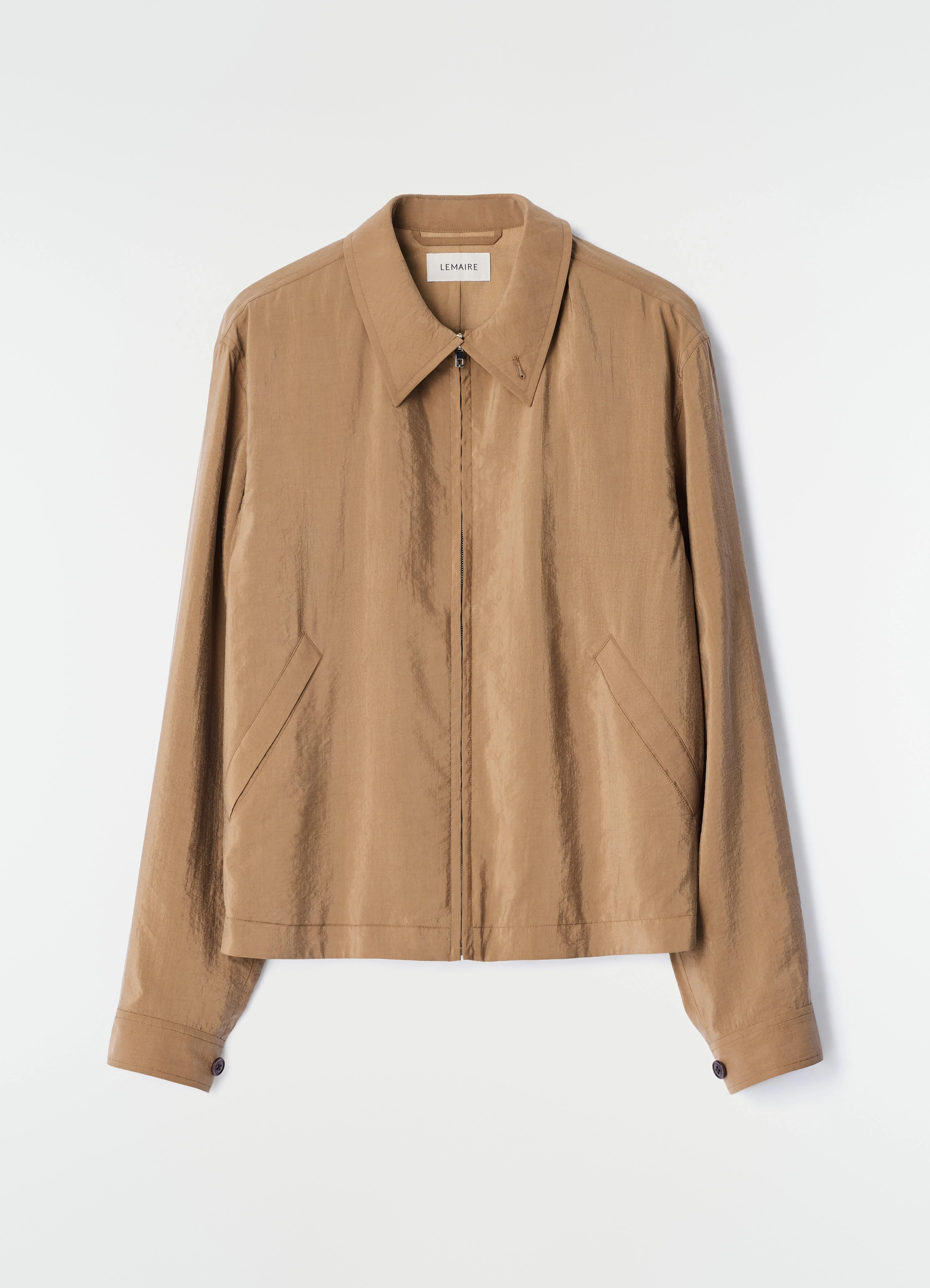 LIGHT ZIPPED BLOUSON IN DRY SILK - 1