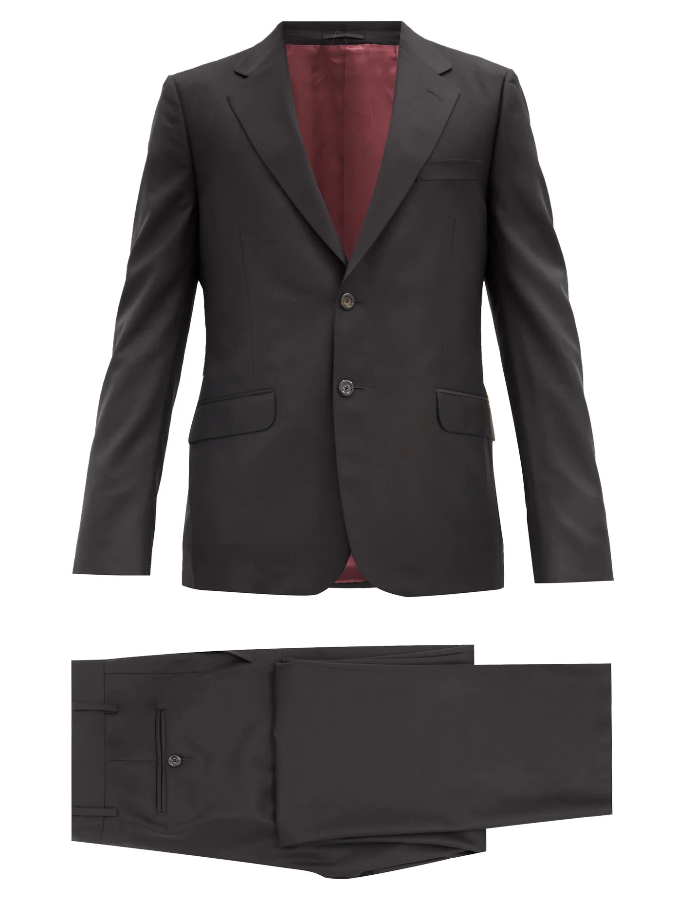 London single-breasted wool-blend two-piece suit - 1