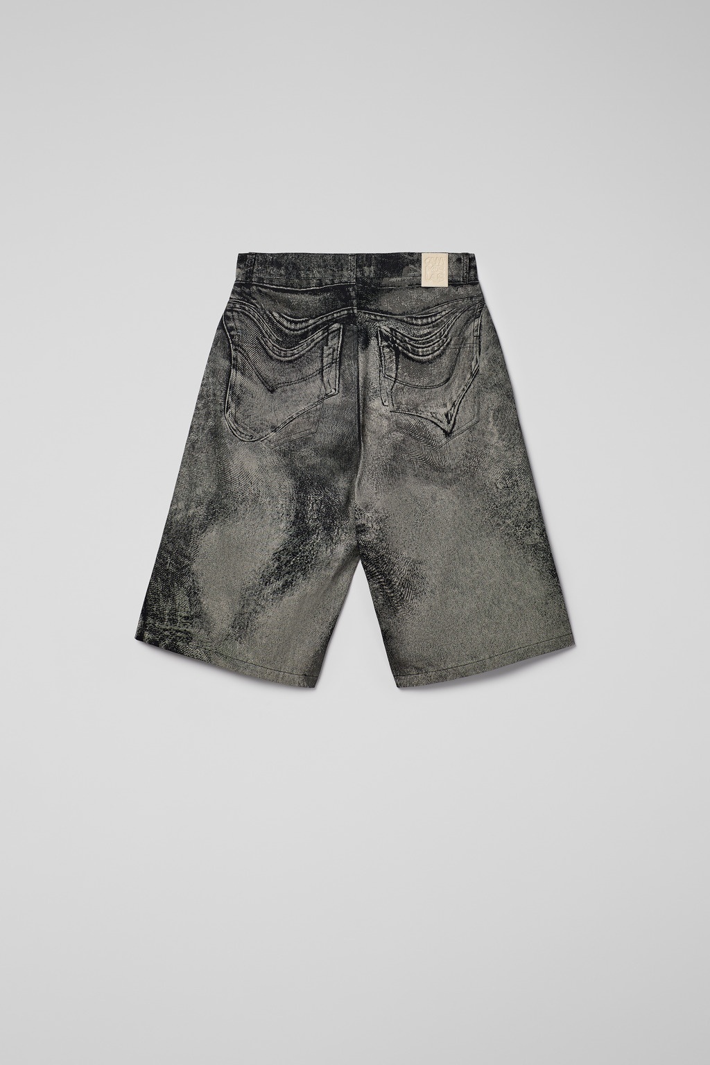Black-Grey Denim Shorts - 3