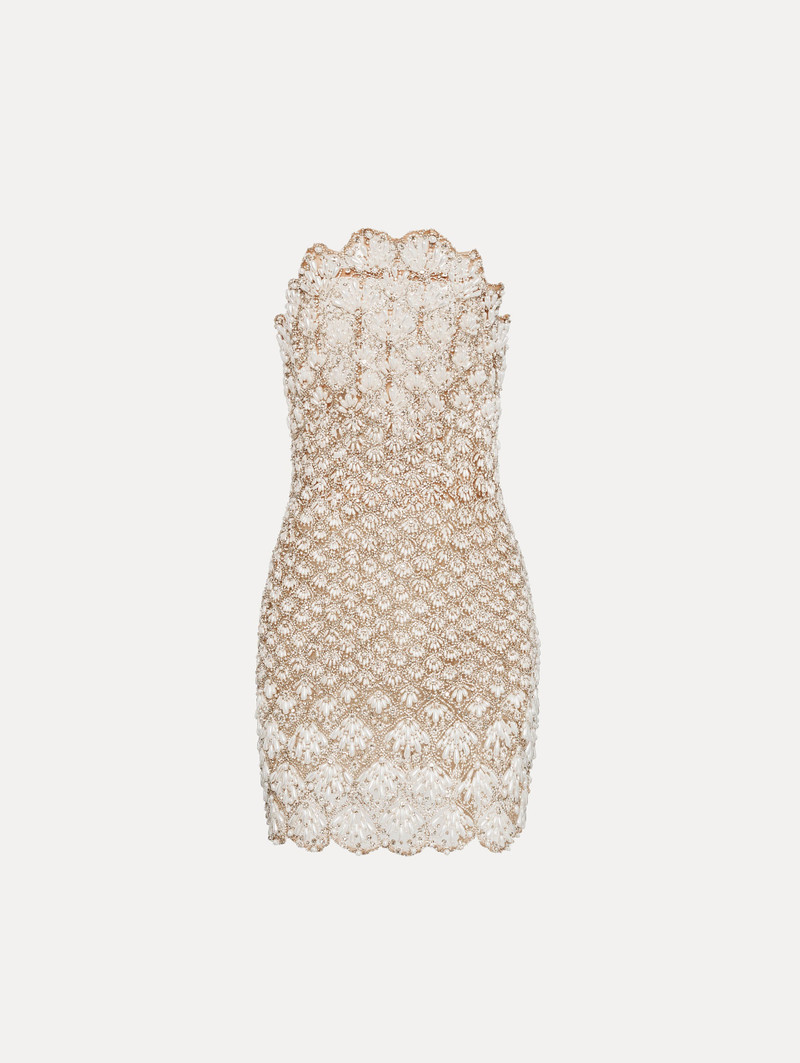 PEARL EMBROIDERED SCALLOP DRESS 1