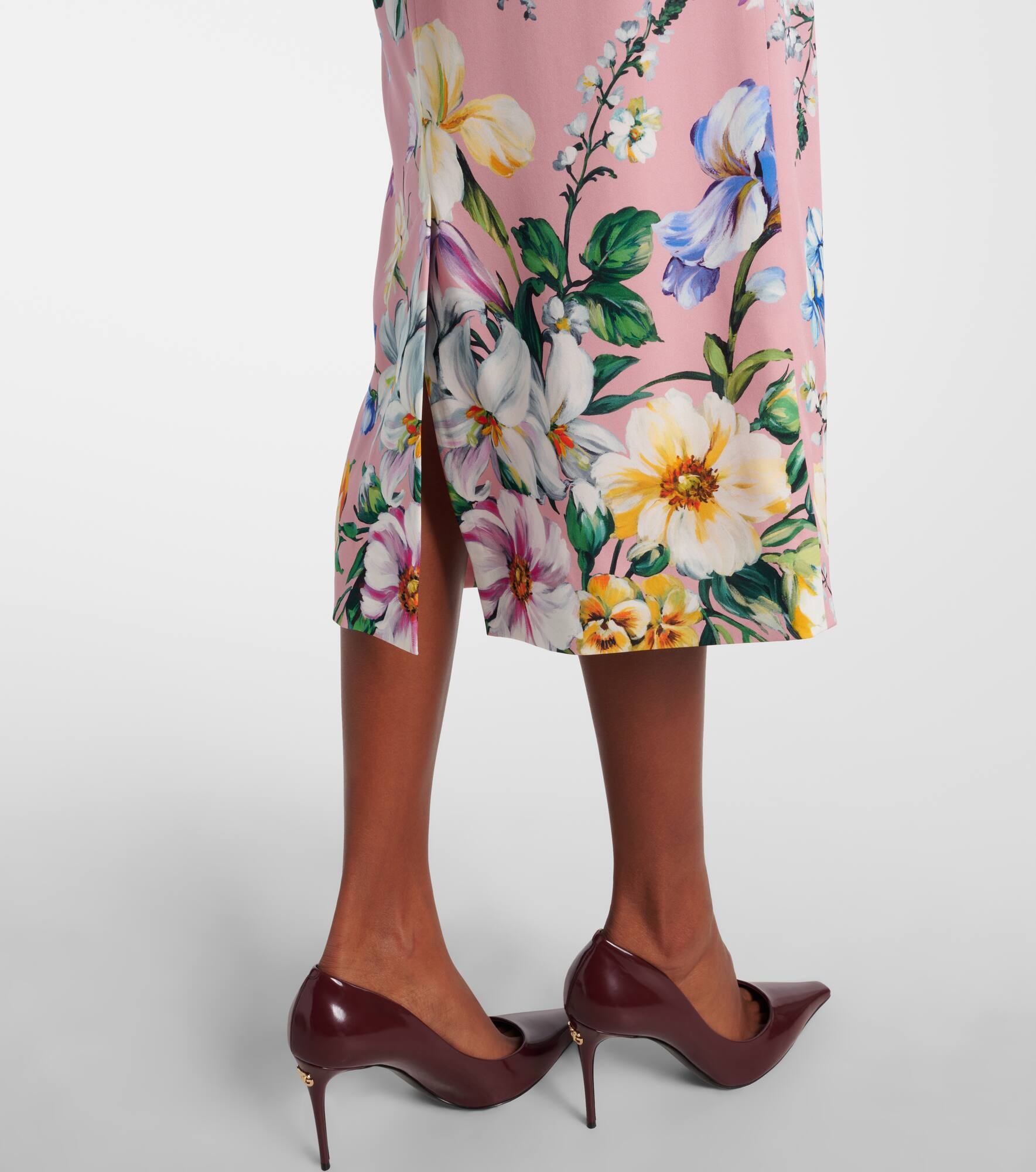 Floral silk-blend pencil skirt - 5