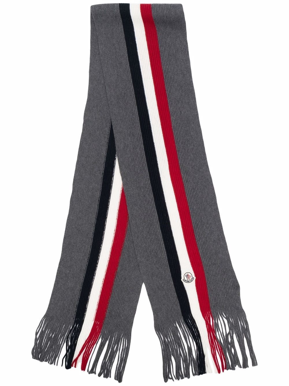 RWB stripe fringed scarf - 1