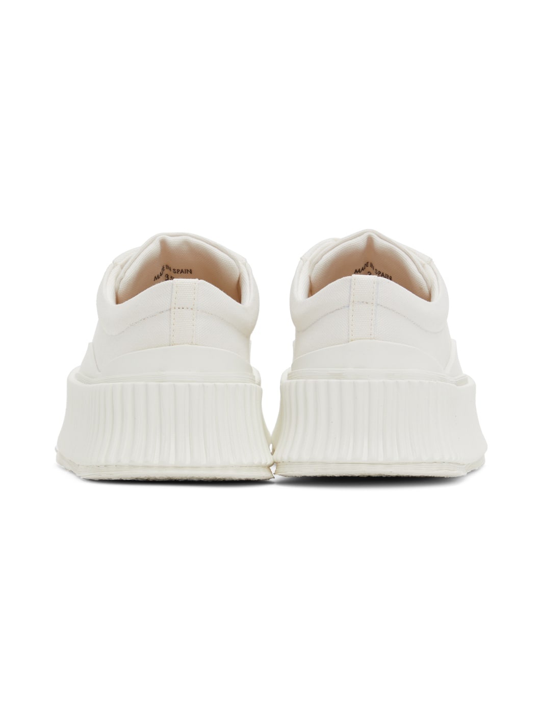 White Canvas Platform Sneakers - 4
