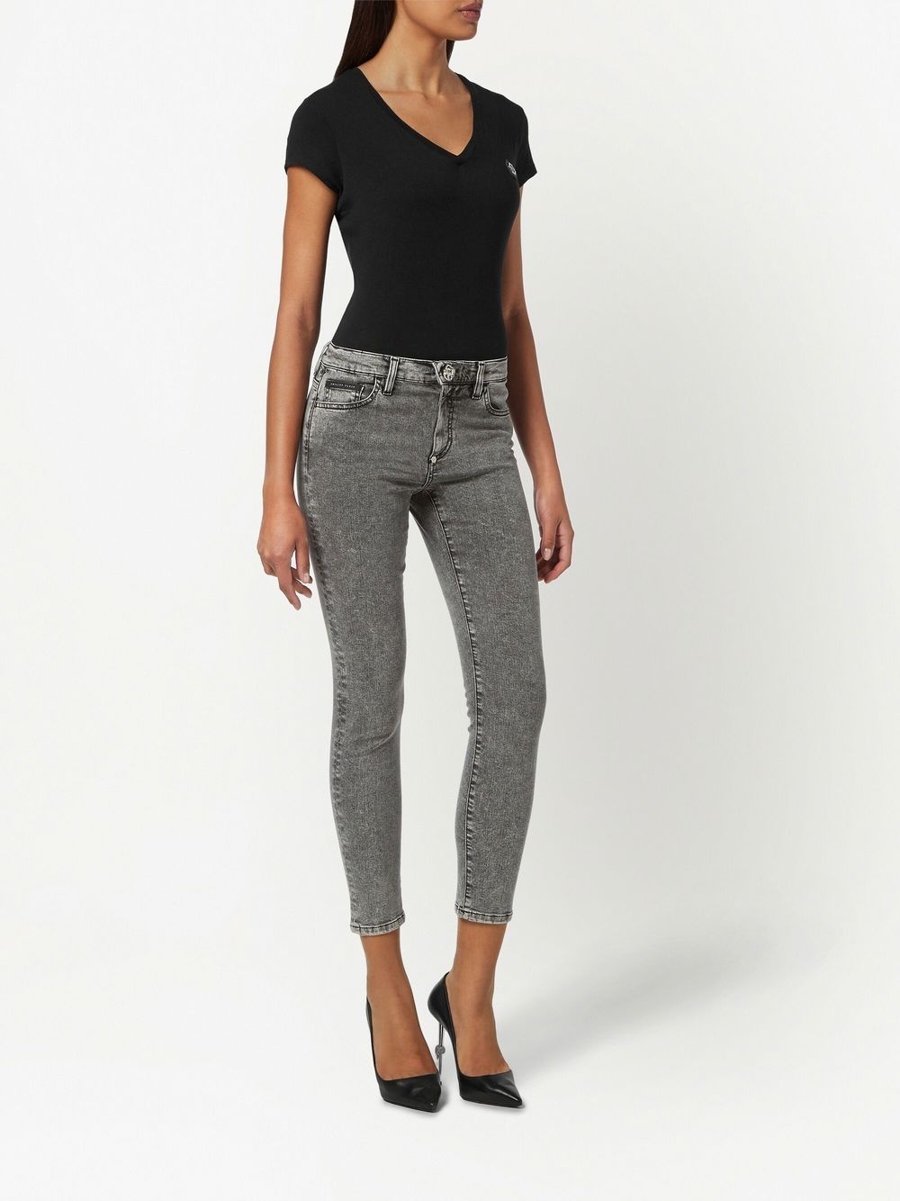 cropped skinny-cut jeans - 2