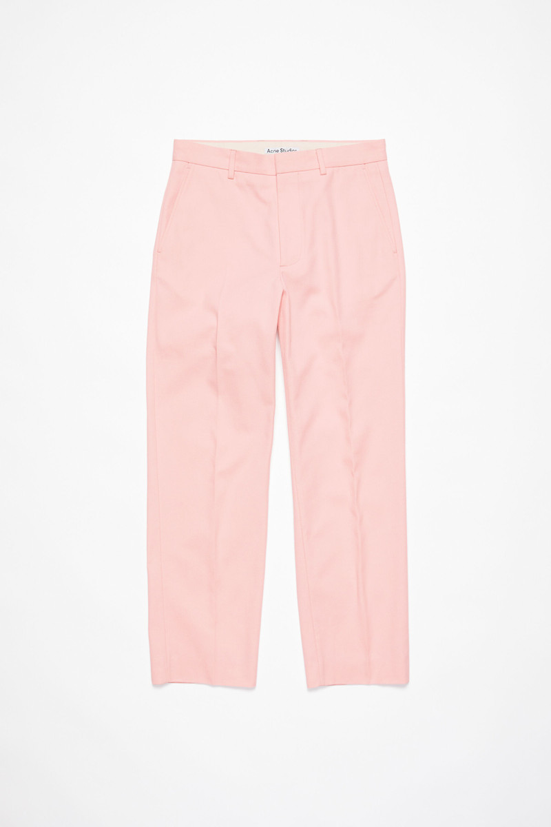 Twill cotton-blend trousers - Pale Pink 1