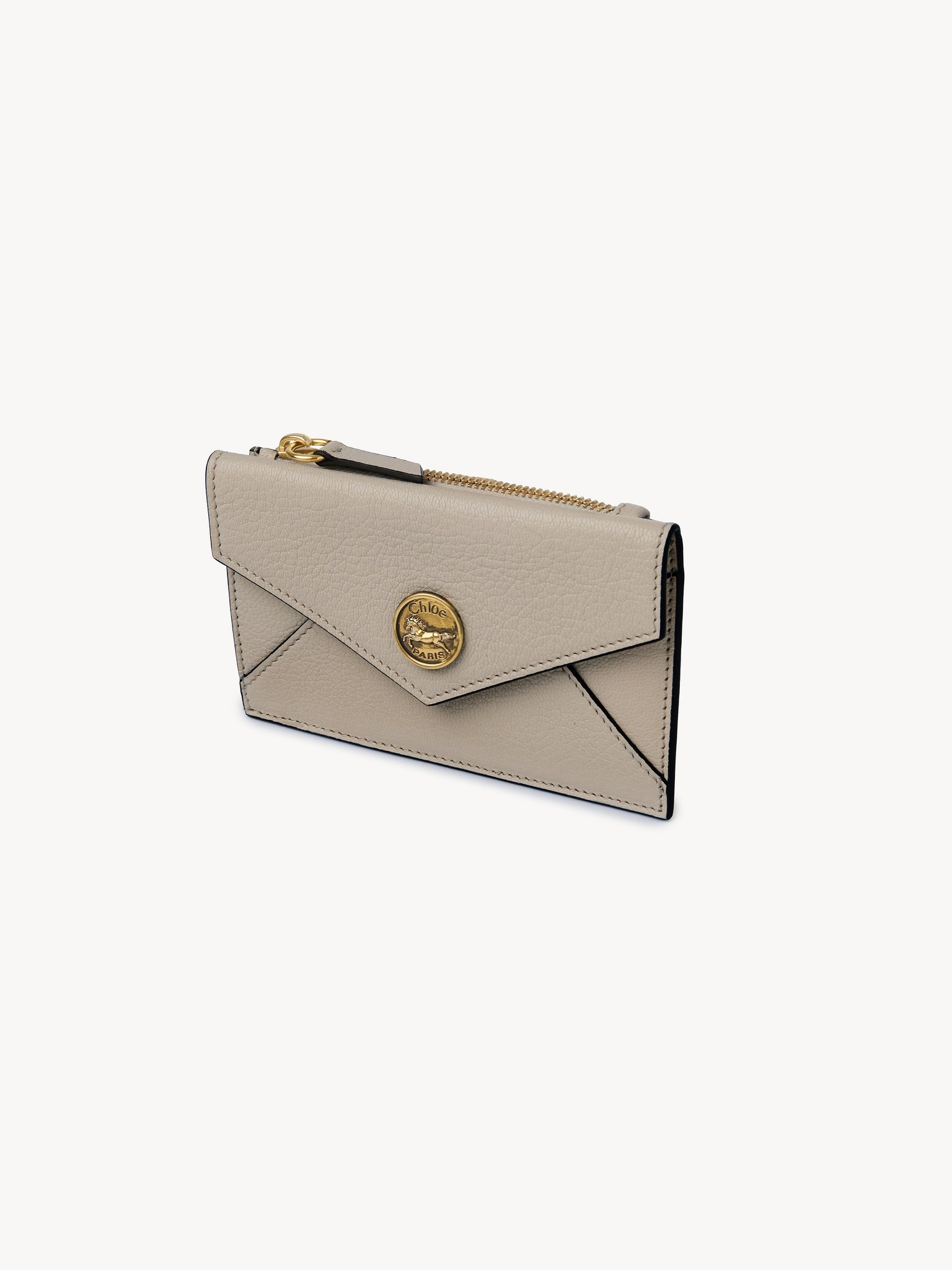 SMALL ENVELOPE PURSE WITH CARD SLOTS IN GRAINED LEATHER - 2